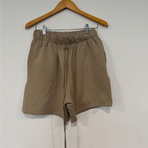 MNML Men’s  Drawstring Athletic Shorts - Taupe Brown